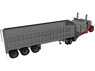 Kenworth W900 with Trailer 3D Model