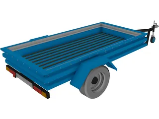 Trailer 1x-Axis 3D Model