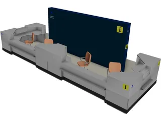 Airport Information Desk 3D Model