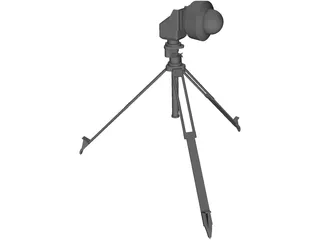 Axis PTZ Camera on Tripod 3D Model