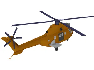 Aerospatiale SA 330 Puma 3D Model