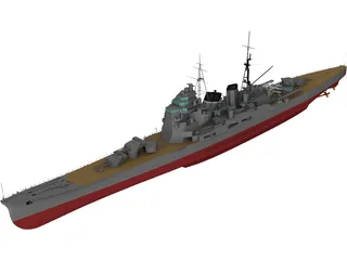 Heavy Cruiser Takao (1932) 3D Model