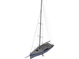 K800 Sail Yacht 3D Model