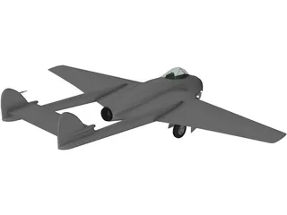 De Havilland D.H. 100 Mk.50 Vampire 3D Model