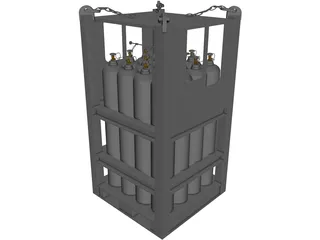 Offshore Gas Cylinder Rack 3D Model