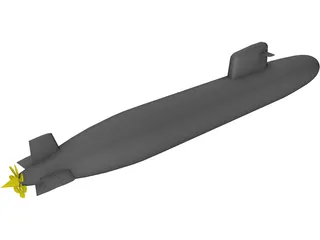 Scorpene Class submarine 3D Model