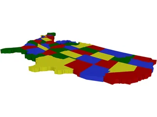 United States Map 3D Model