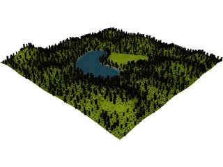 Hill Lake 3D Model