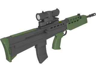 SA80 L85 Rifle 3D Model