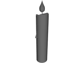 Candle With Wax Spilled 3D Model