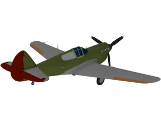 Curtiss P-40E 3D Model