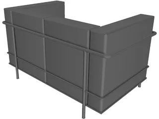 Sofa Corbusier LC-2 Two Seater 3D Model