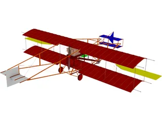 Biplane Curtis Pusher 3D Model