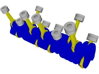 Engine Part V12 3D Model