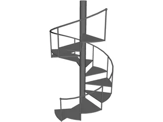 Steel Stair 3D Model
