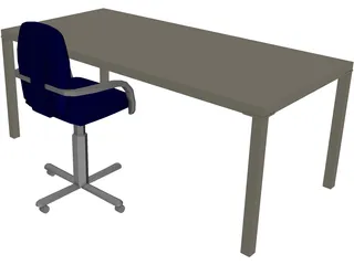 Working Desk 3D Model