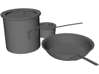 Pots and Pans 3D Model