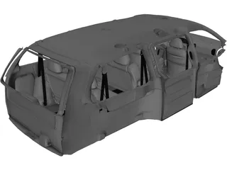 Interior Dodge Caravan (1996) 3D Model