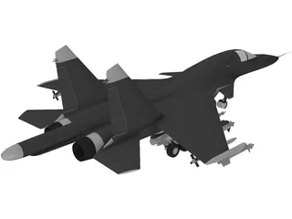 Sukhoi Su-27IB Flanker 3D Model