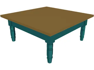 Table Colonial Coffee 3D Model