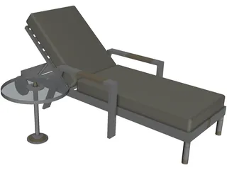 Pool Side Chaise Longue 3D Model