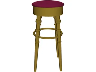 Barstool Brass 3D Model