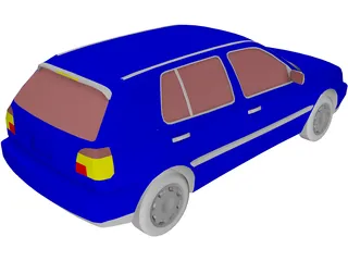 Volkswagen Golf III 3D Model