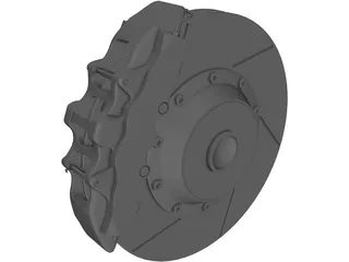 Brake Disc and Pads 3D Model