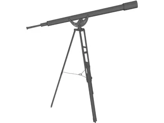 Brass Telescope on Stand 3D Model