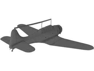 Dauntless Dive Bomber D 3D Model