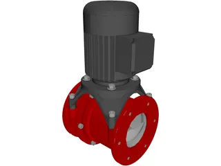 Screw Pump and Motor 3D Model
