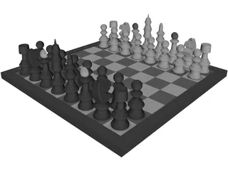 Chess Set 3D Model