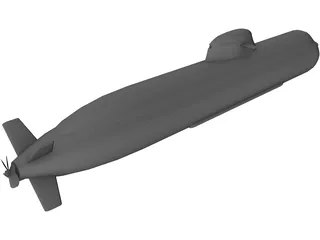 German 212 class Uboat 3D Model