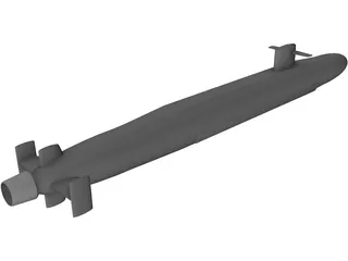 Le Triomphant class Missile Submarine 3D Model