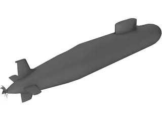 Arihant Class Missile Submarine 3D Model