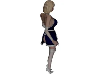 Waitress Woman Standing 3D Model