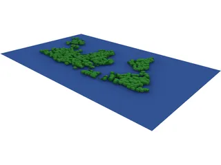 Digital World Map 3D Model