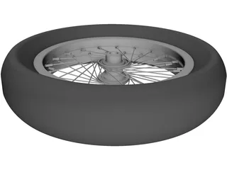 Wheel Rear 20 spoke 3D Model