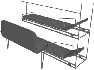 Rear Seats for Ambulance 3D Model