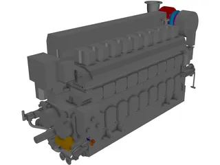 Marine Engine 3D Model