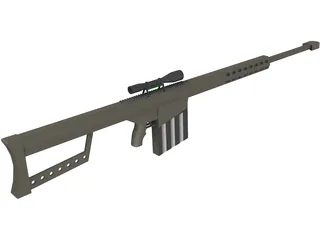 Barrett .50 Cal. Sniper Rifle 3D Model