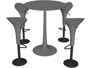 Bar Stool with Table 3D Model