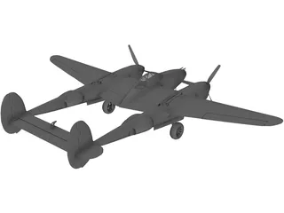 Lockheed P-38 Lightning 3D Model