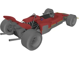 Lotus 72C F1 Car 3D Model