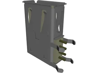 Female USB Connector 3D Model