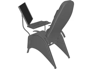 Chair with Workstation 3D Model