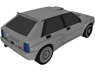 Lancia Delta HF Rally Car 3D Model