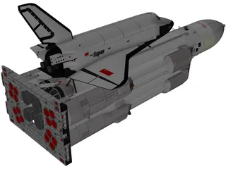 Rocket System Energia-Buran 3D Model