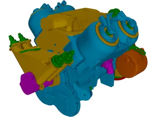 Engine V4 3D Model