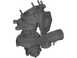 Turbocharger Diesel Engine 3D Model